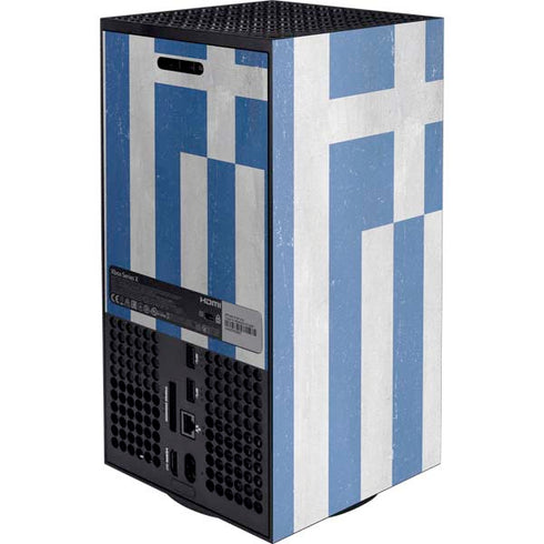 Greece Flag Distressed XBox Series X Digital Edition Console Skin